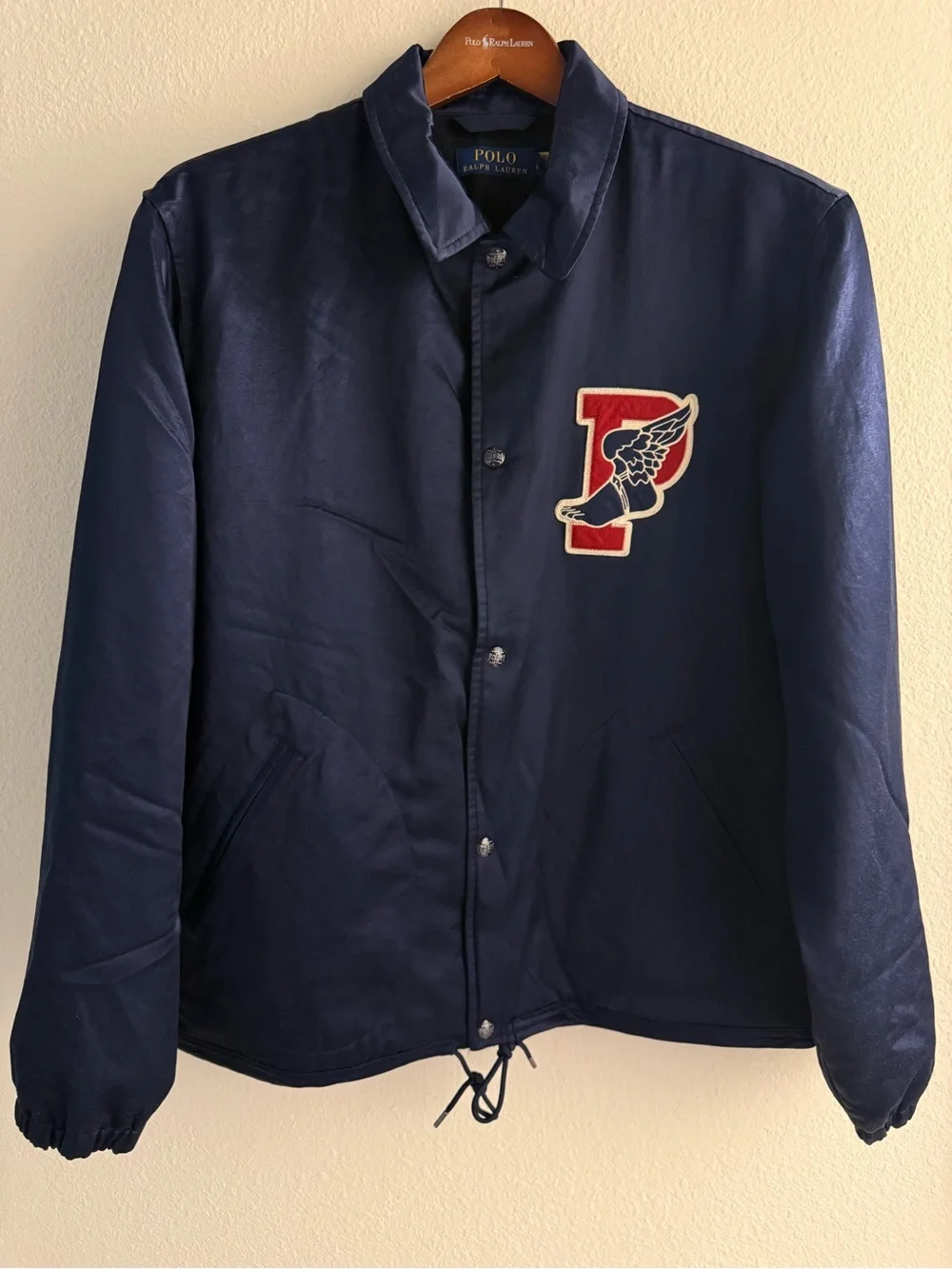 Polo by Ralph Lauren Navy Bomber Jacket with Red 'P' Patch